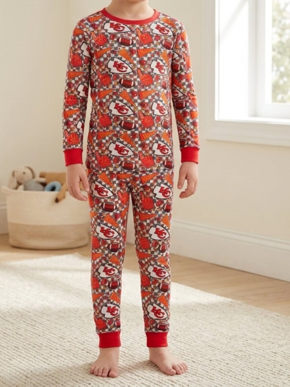 Game Day Football Bamboo Pajamas 5T | Cozy Kids Two Piece Set
